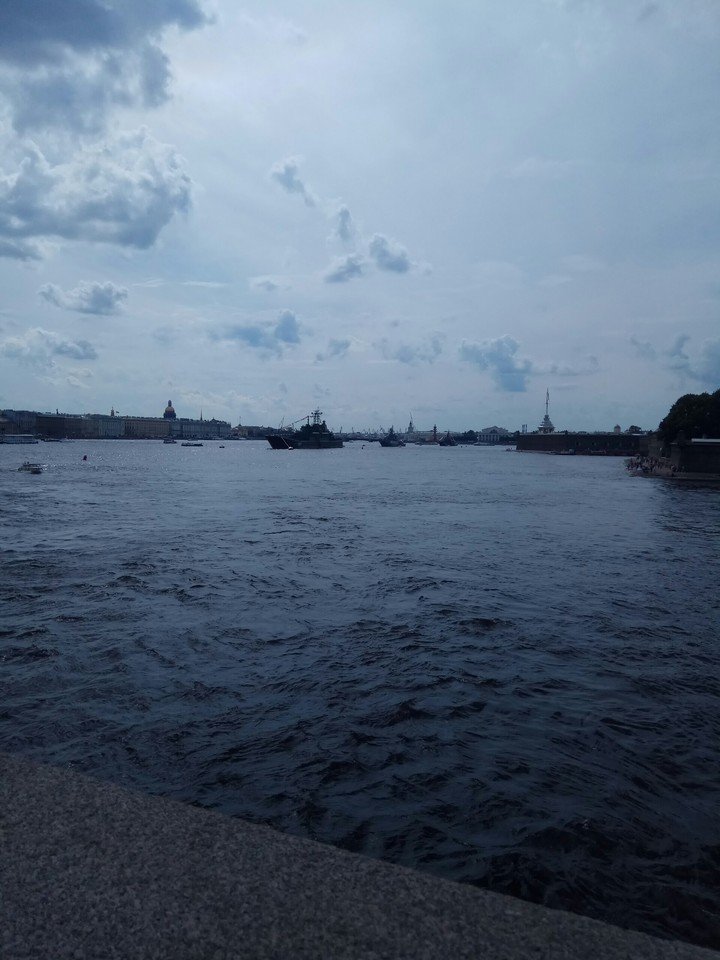 Gray sky and gray river