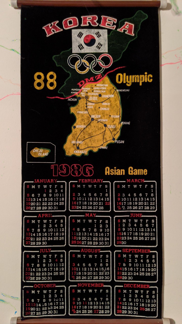 My calendar while I was in Korea for a year
