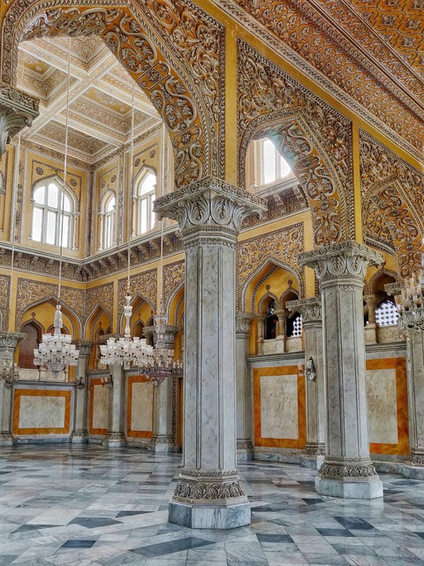 Lush interiors of Chowmahalla Palace, Hyderabad