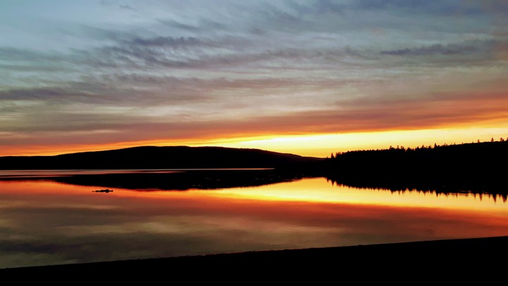 Sunset on Témiscouata lake