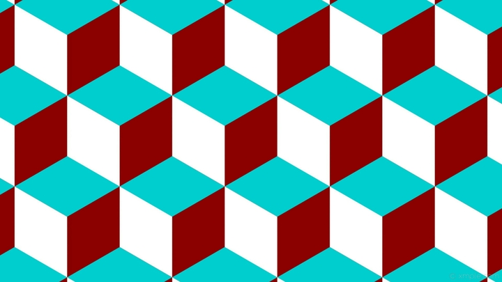 Color 3d cube blue white Red