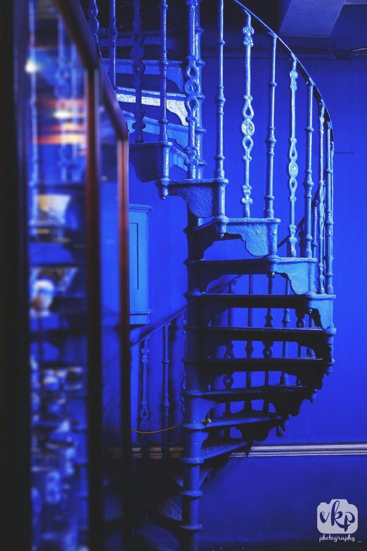 blue stairs