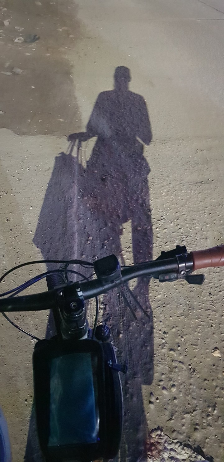 Cyclist shadow