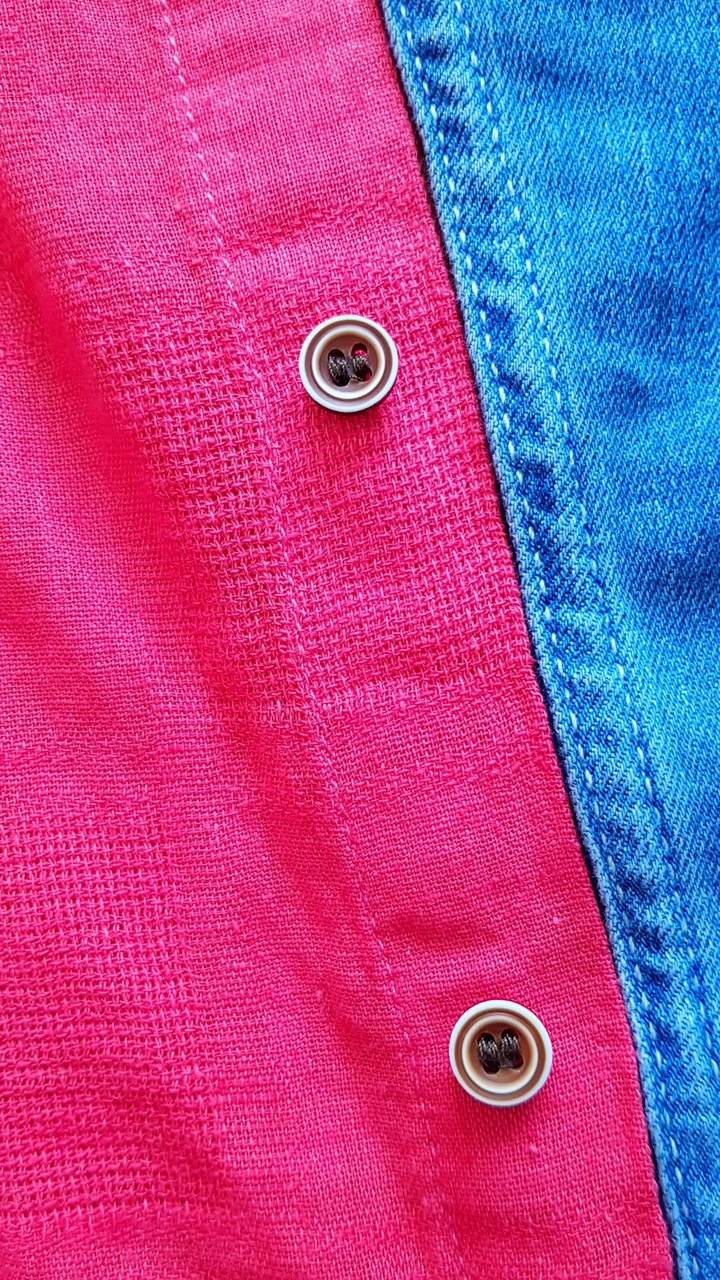 Pink shirt and jeans