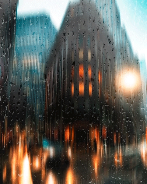 rain behind glass