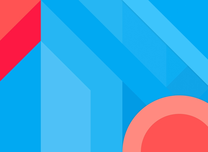 Red on light blue
