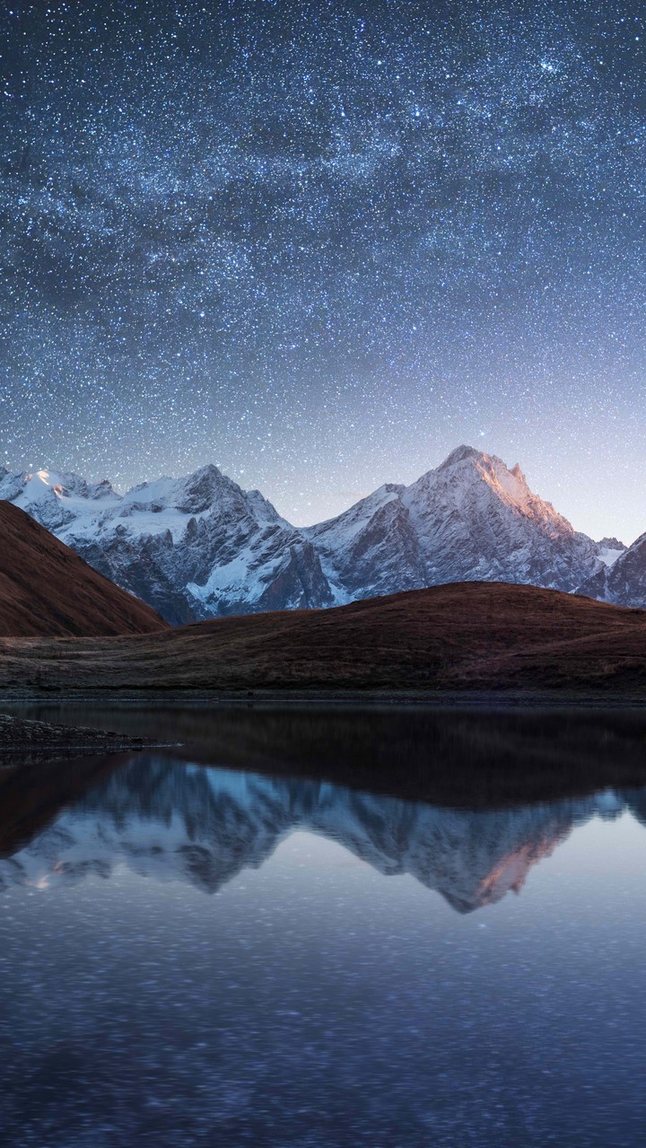 beautiful lake in the night