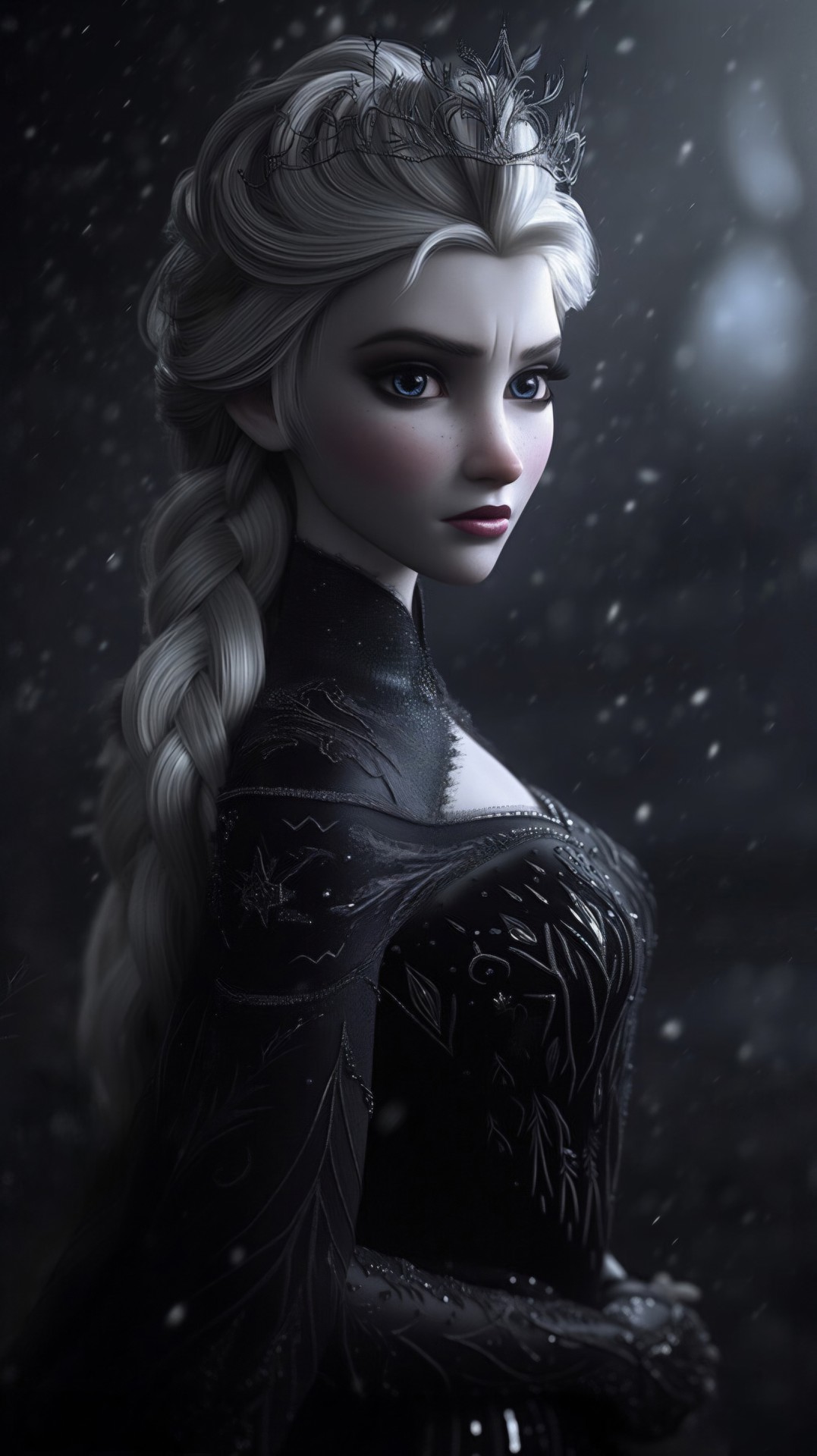 DARK BLACK QUEEN ELSA