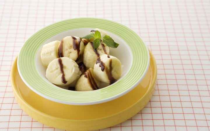 Banana with chocolate