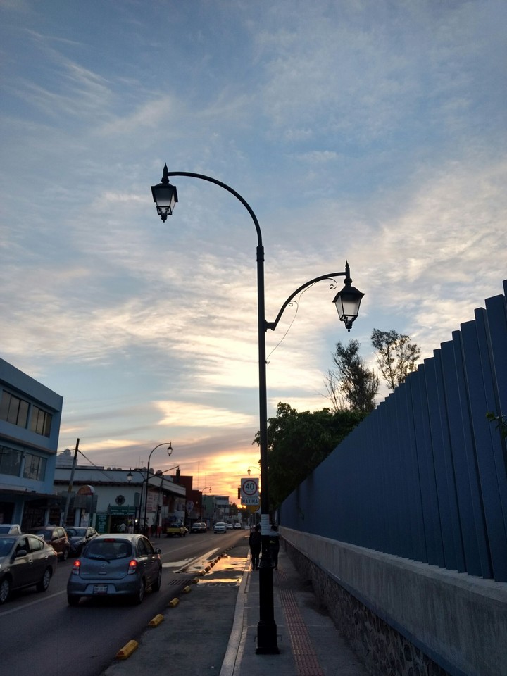 lamp sunset
