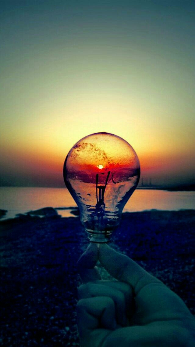 Lightbulb shining within the Sun ⛅