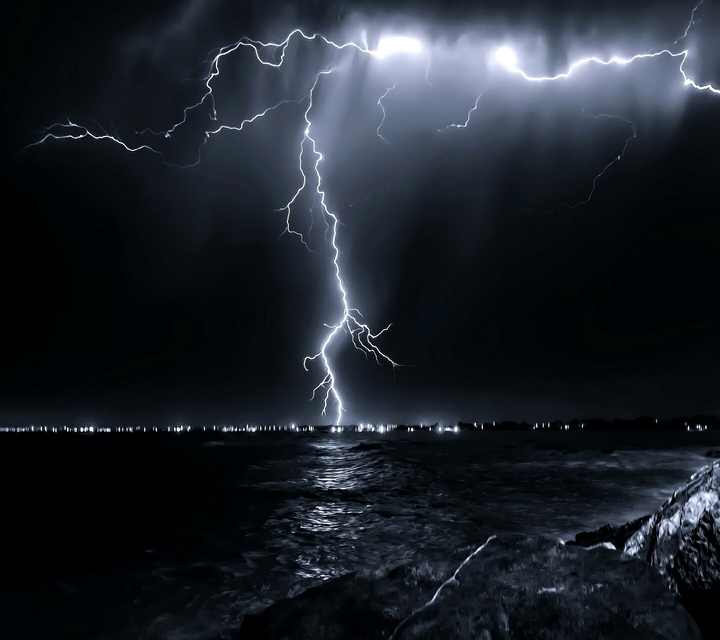 Lightning in the city.