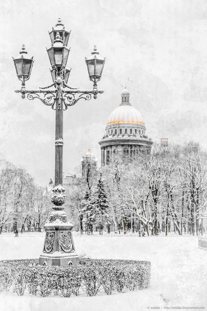 снег