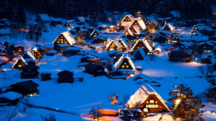house in snow
