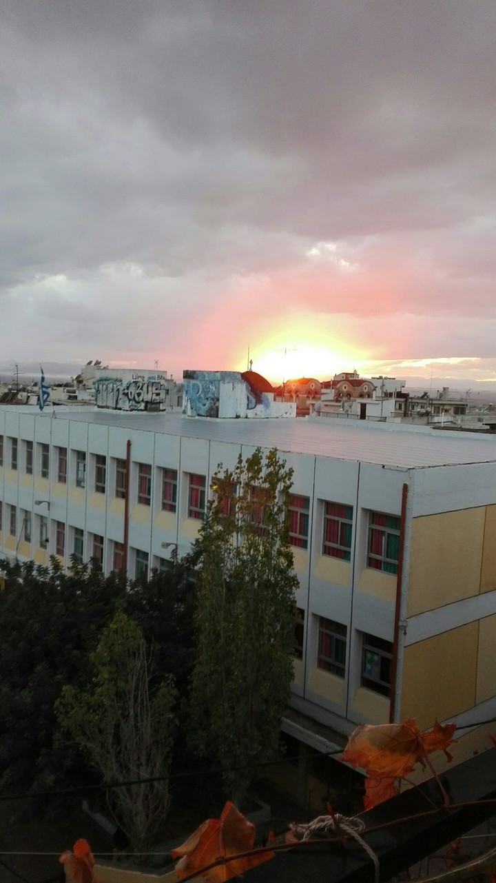 rainbow cloudy sunset from my balcony