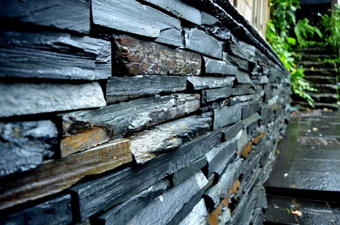 black tile after rain