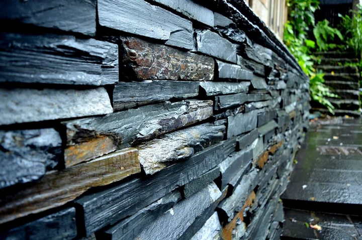 black tile after rain