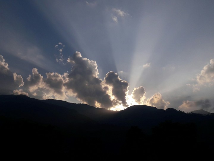 sunset at himalayas. 