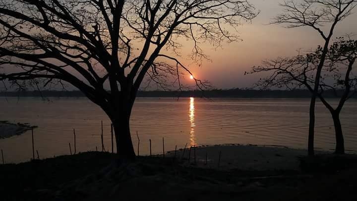 The sunset picture and the winter beauti