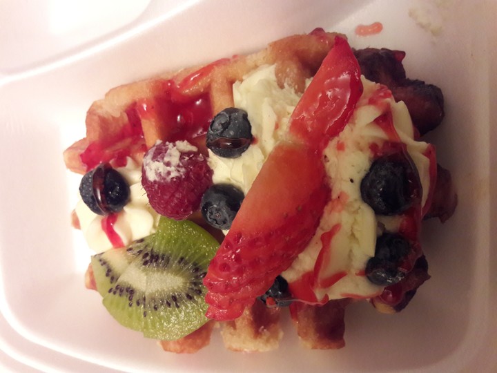 belgian waffle from french lycee) yummy..