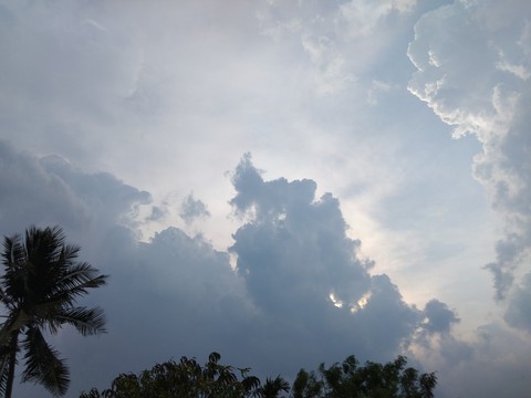 moon in the clouds