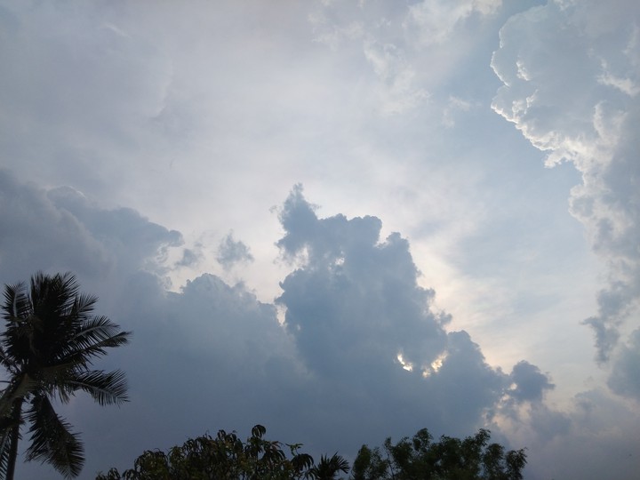 moon in the clouds