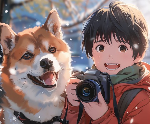 Boy with dog