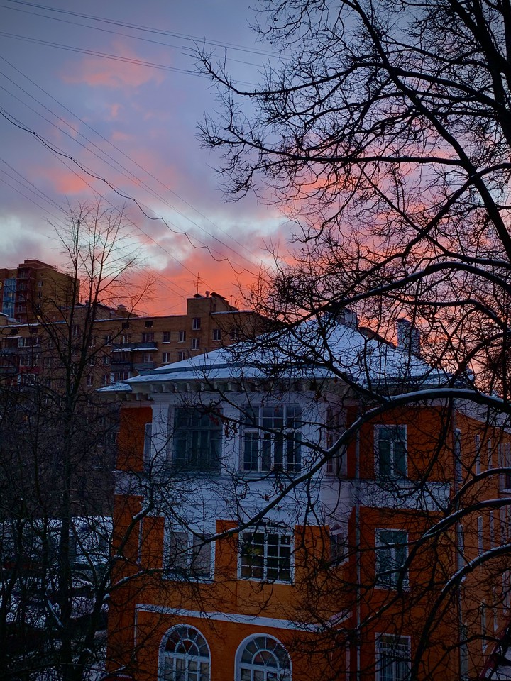sunset in Moscow
