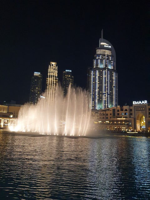 Fountains in the evening