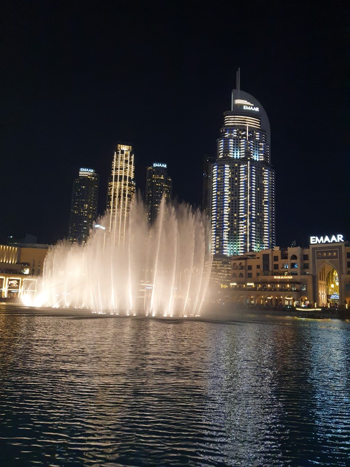 Fountains in the evening