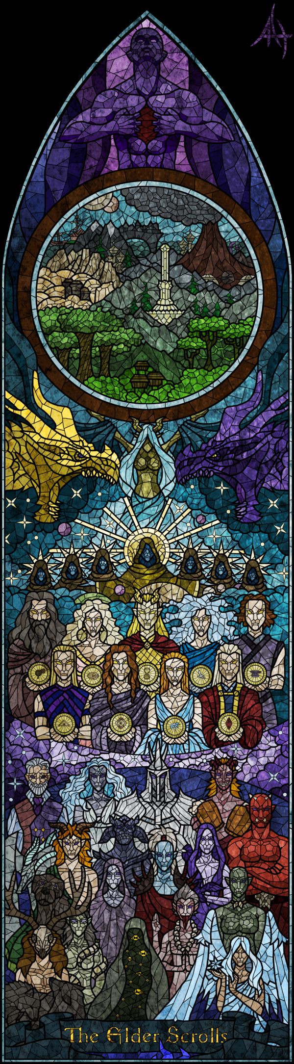 Elder Scrolls Stained Glass