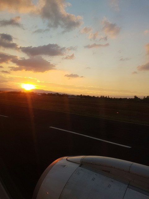 Sonnenuntergang vom Flugzeug