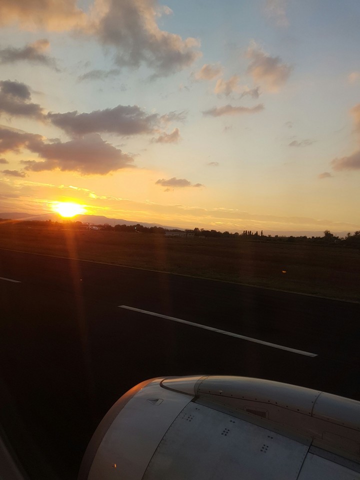 Sonnenuntergang vom Flugzeug