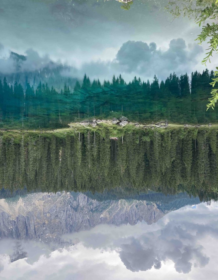 turn the photo to see the lake