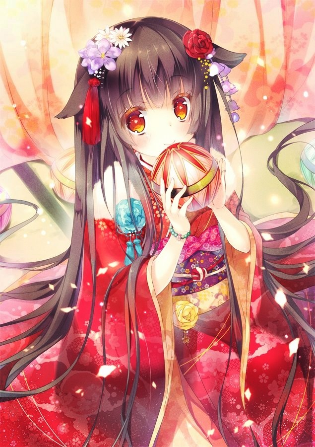 anime girl in kimono