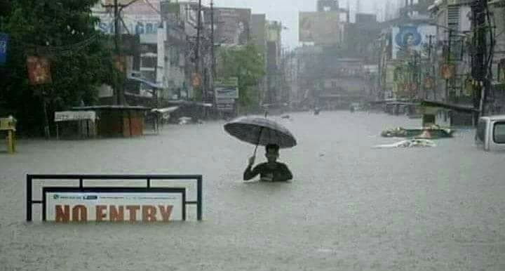 really lucky man to have an umbrella 