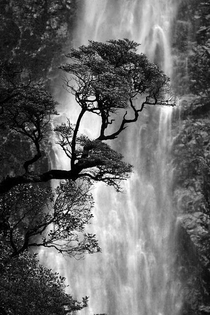 At waterfall