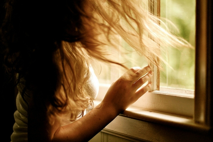 girl and sunset