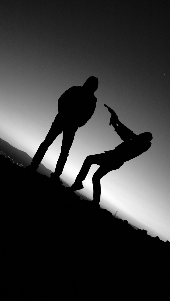 black and white sunset