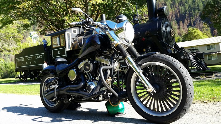 Harley/Indian in Newhalem, WA.