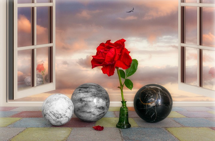 near the window...