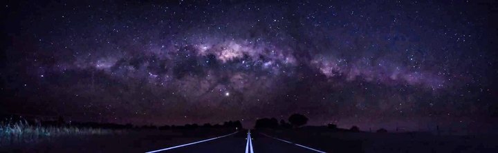 Milky Way over a country road