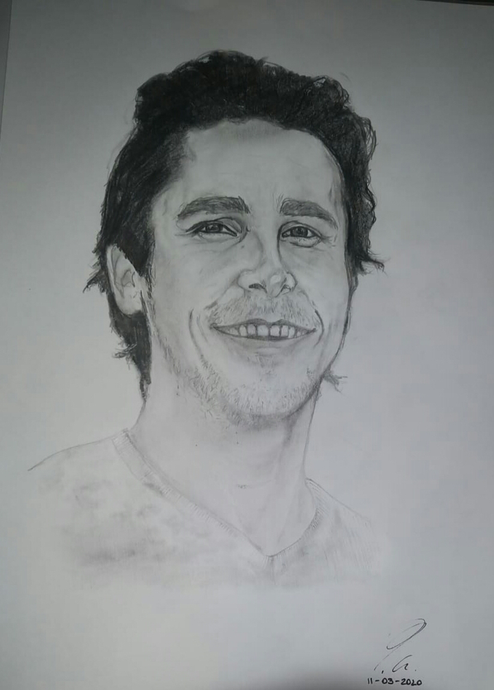 Christian Bale drawing