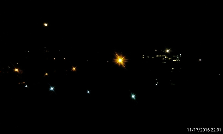 Dark night and city lights
