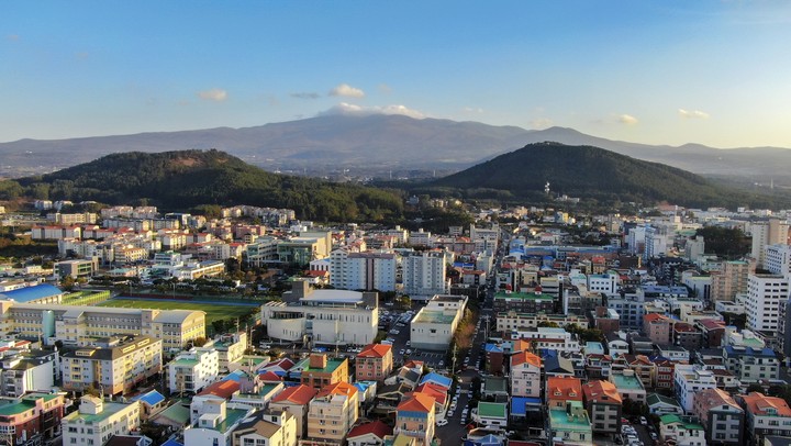 Hanla mountain from city centre of Jejucity