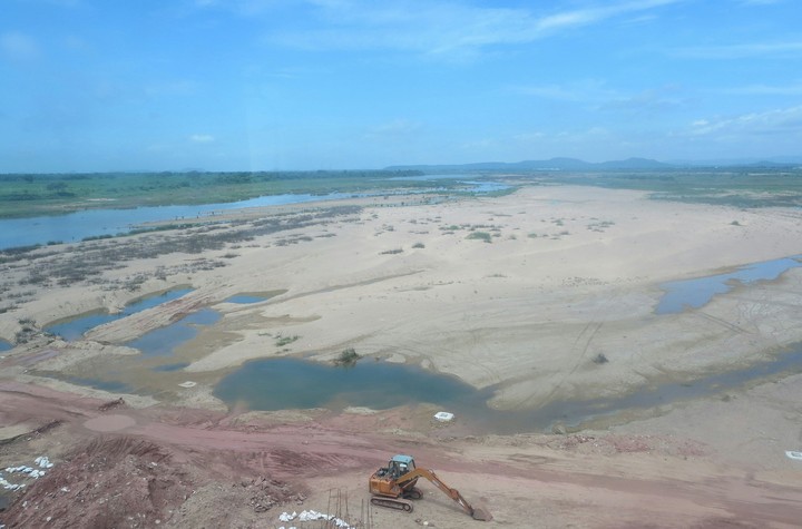 View of Godavari river from train
