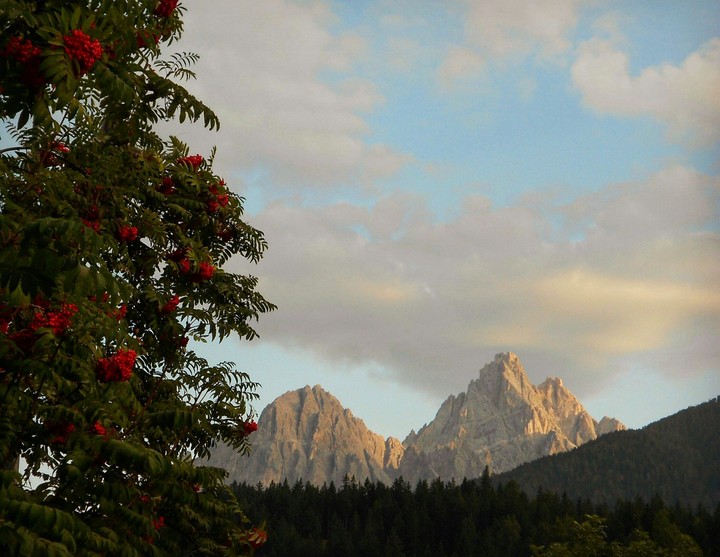 Stunning sunset at Innichen, Dolomites