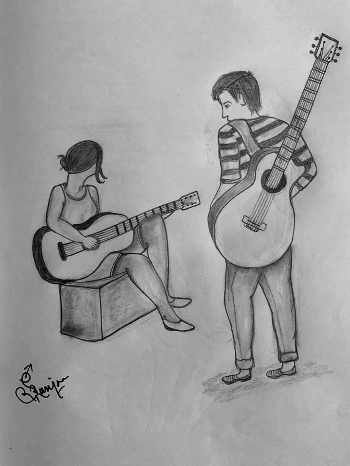 Girl playing Guitar
