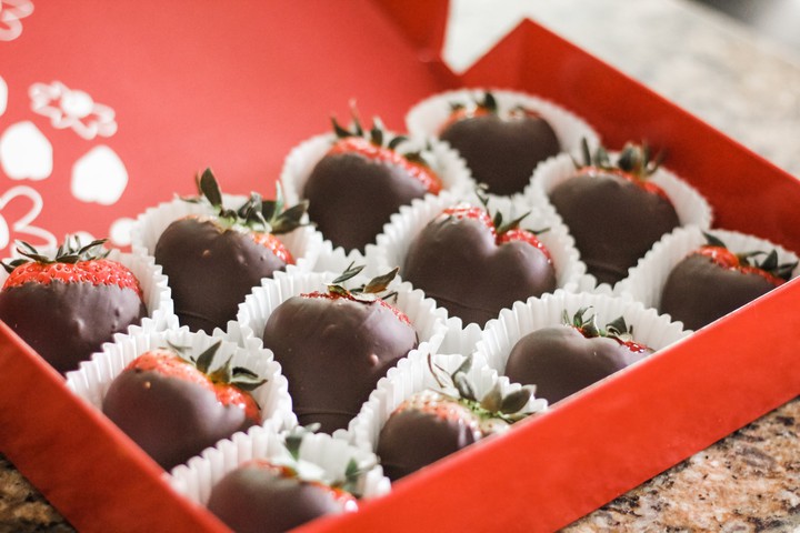 bunch of chocolates with strawberry