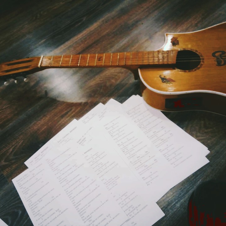 Guitar on floor